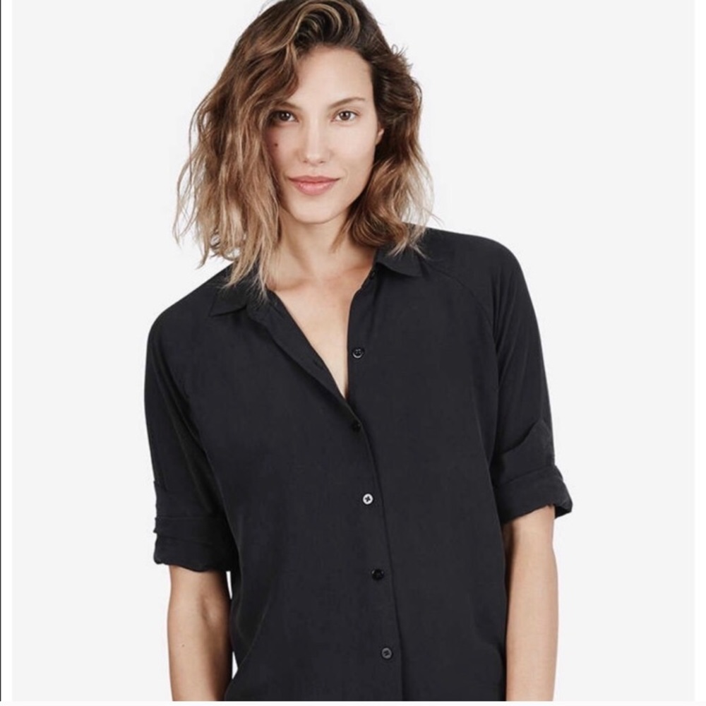 Everlane silk button down shirt